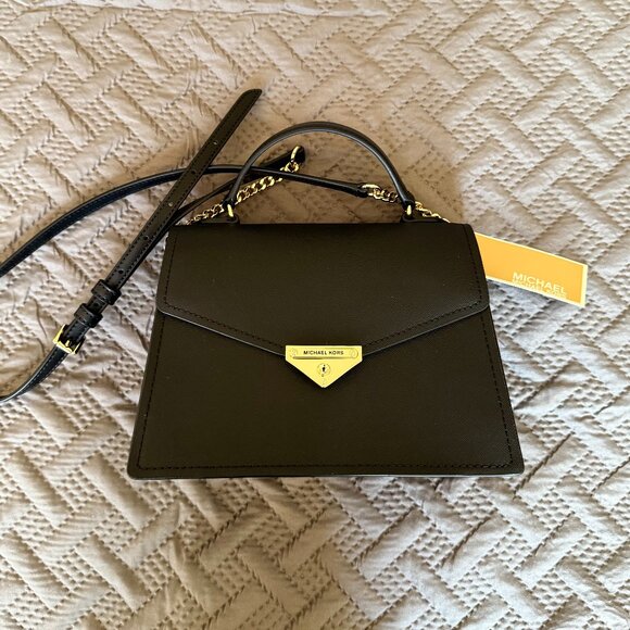Michael Kors Handbags - Michael Kors Grace Medium Satchel in Black